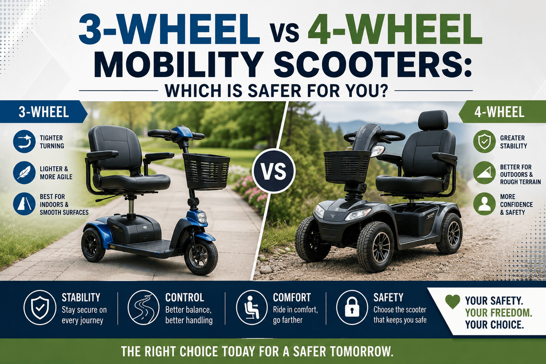 3-Wheel vs 4-Wheel Mobility Scooters: Which Is Safer for You?