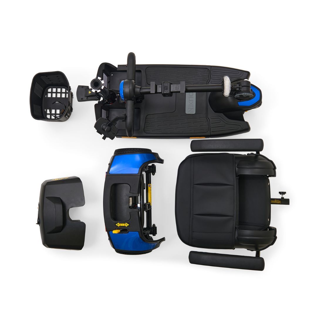 Buzzaround XLS-HD 3-Wheel by Golden Technologies in Blue Broken Down