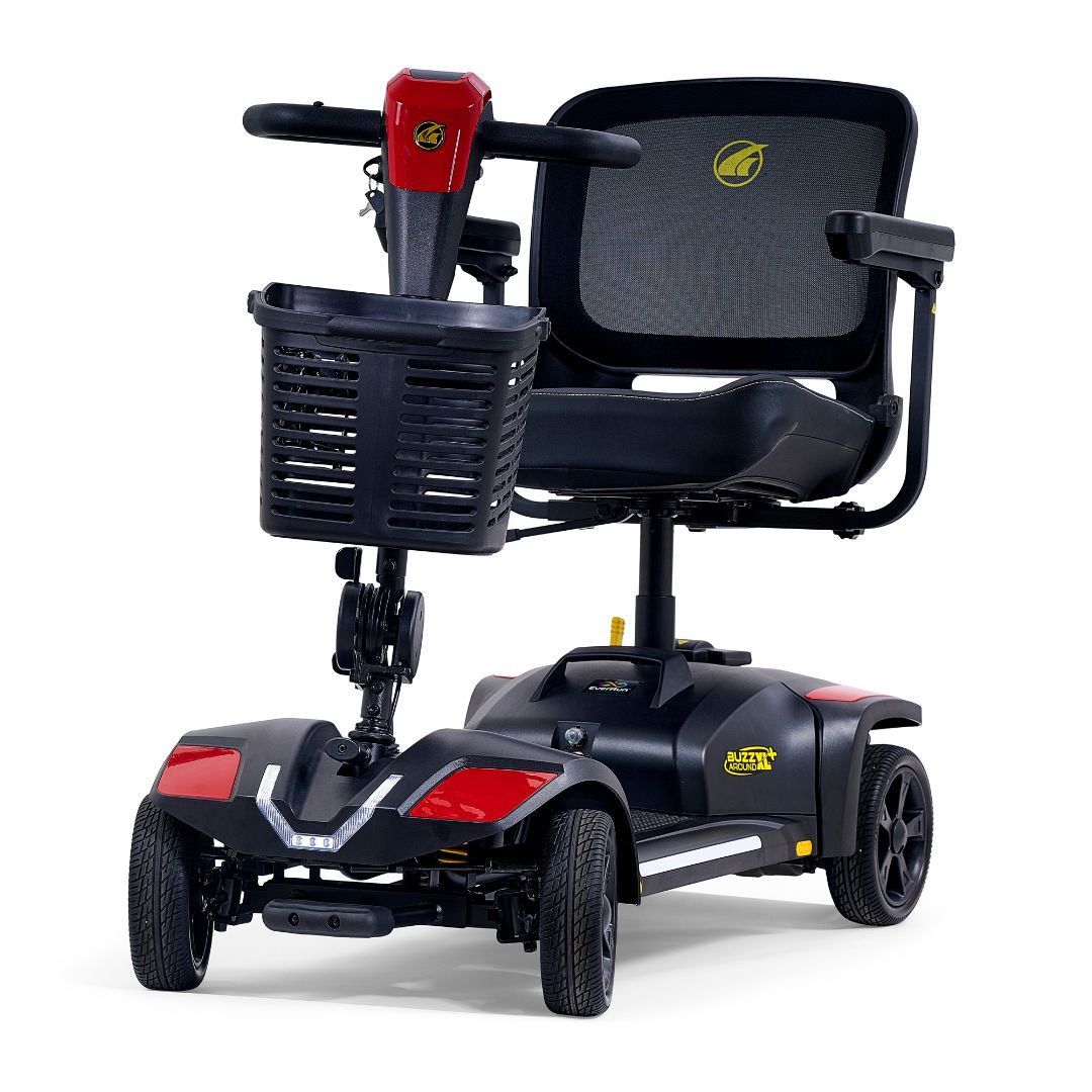 Buzzaround XL+ 4-Wheel Mobility Scooter by Golden Technologies in Red