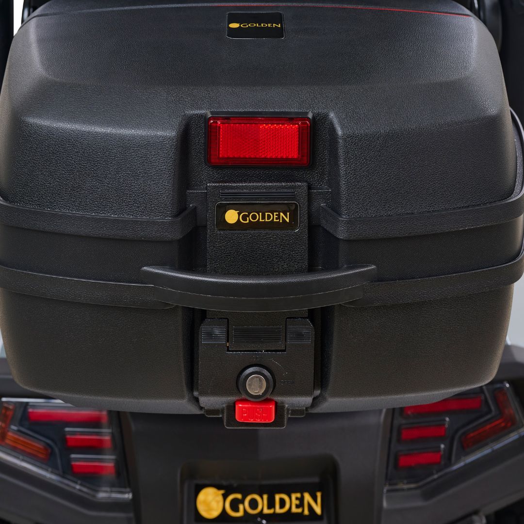 Golden Technologies Eagle GR596 All-Terrain Mobility Scooter Rear Locking Compartment Closed