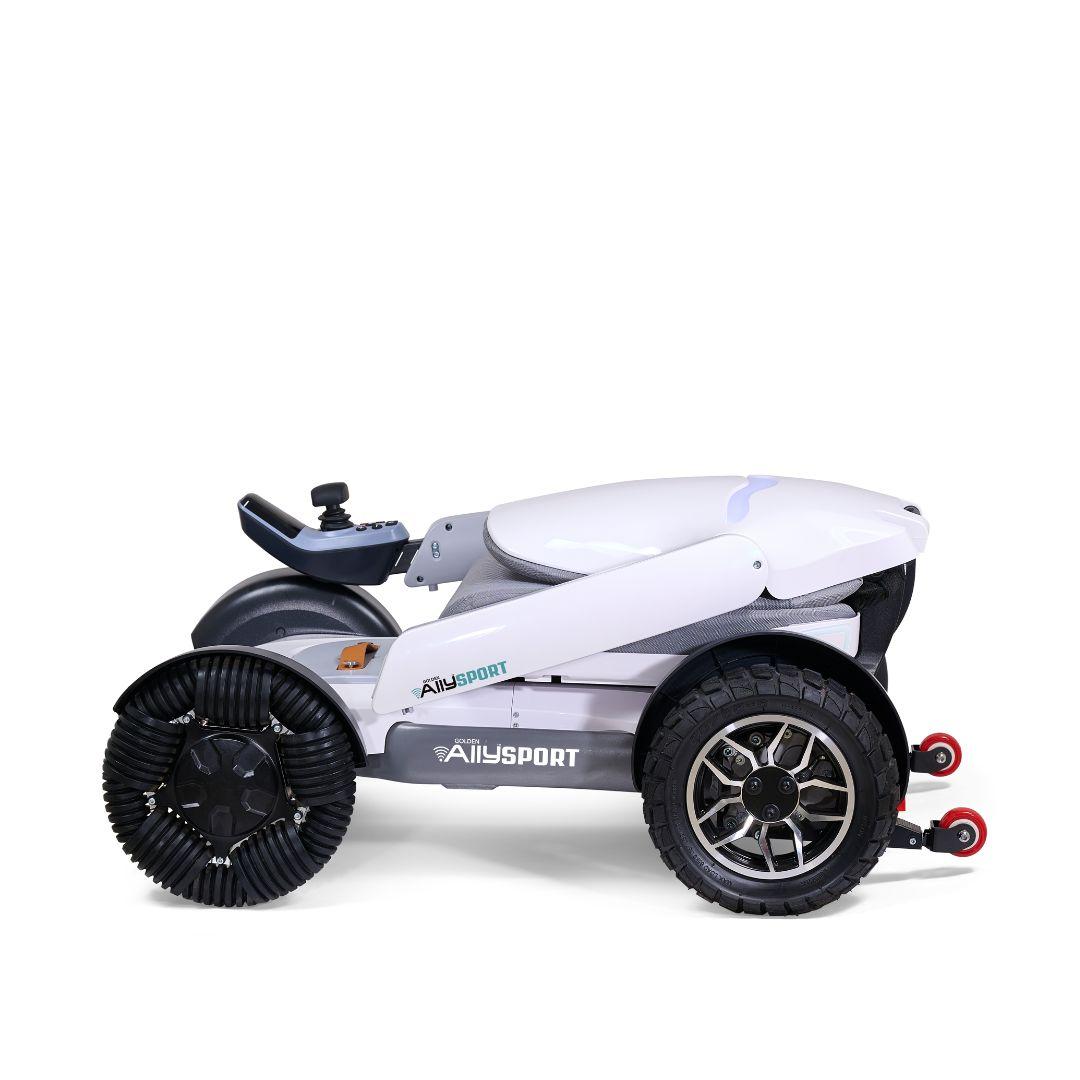 Golden Ally Sport Power Wheelchair by Golden Technologies in White Folded