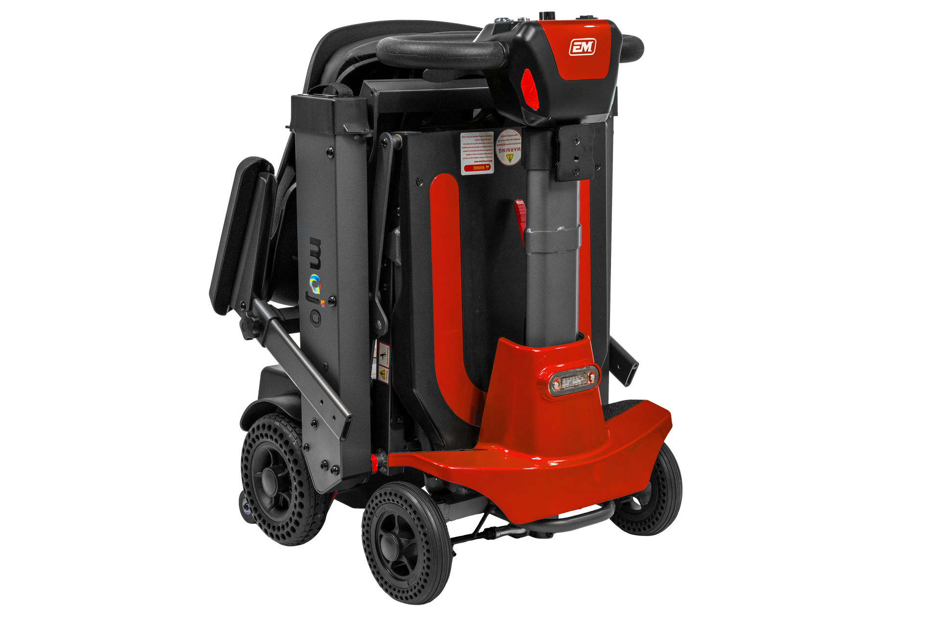 Mojo Manual Folding Scooter by Enhance Mobility in Red Folded