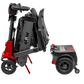 Mojo Manual Folding Scooter by Enhance Mobility in Red Folded with Rear Removed