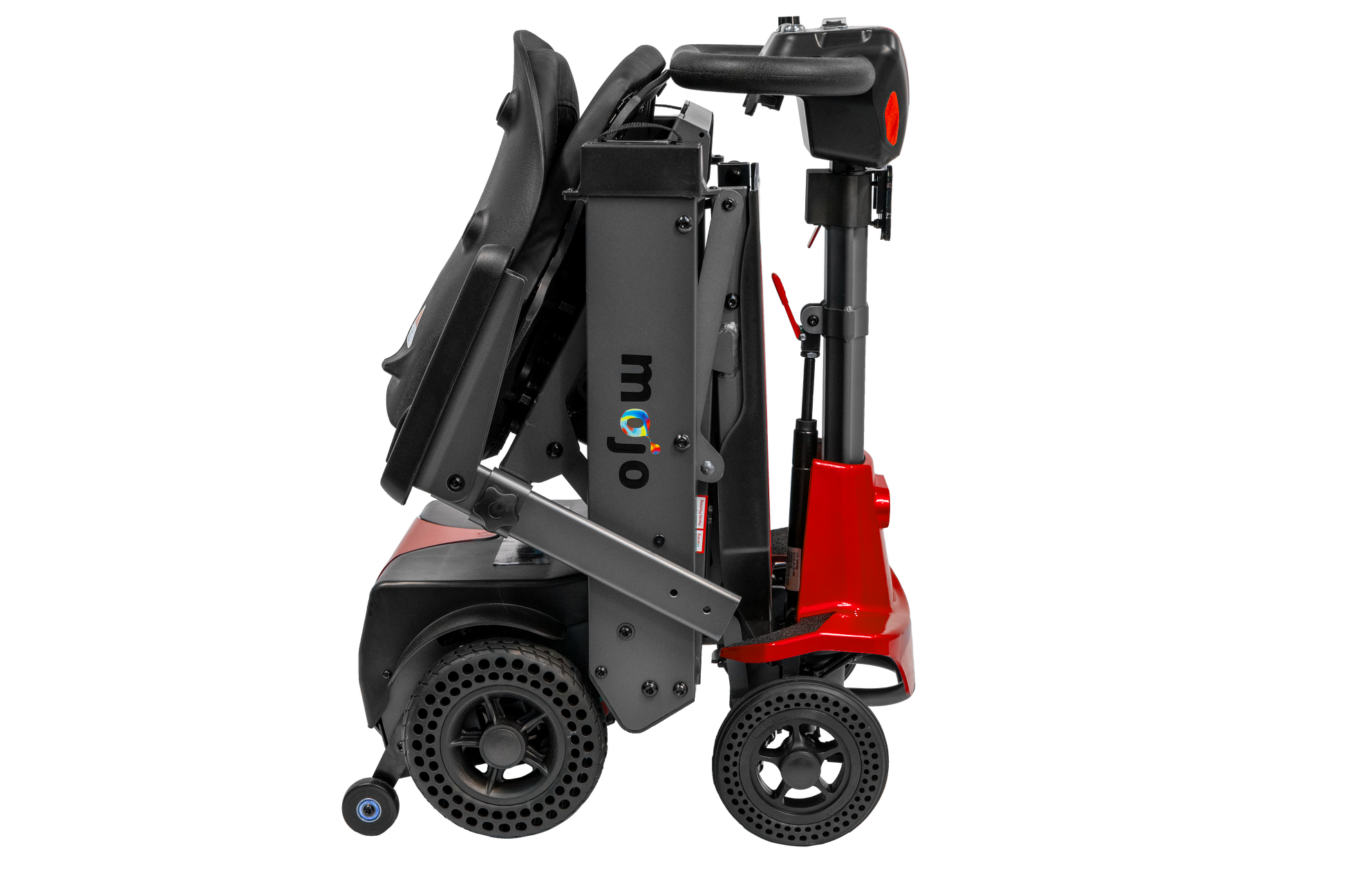 Mojo Manual Folding Scooter by Enhance Mobility in Red Folded