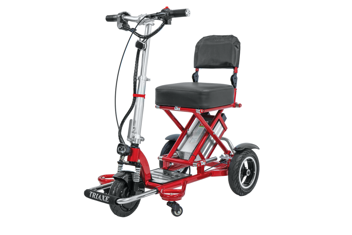 Enhance Mobility Triaxe Sport Folding Mobility Scooter in Red