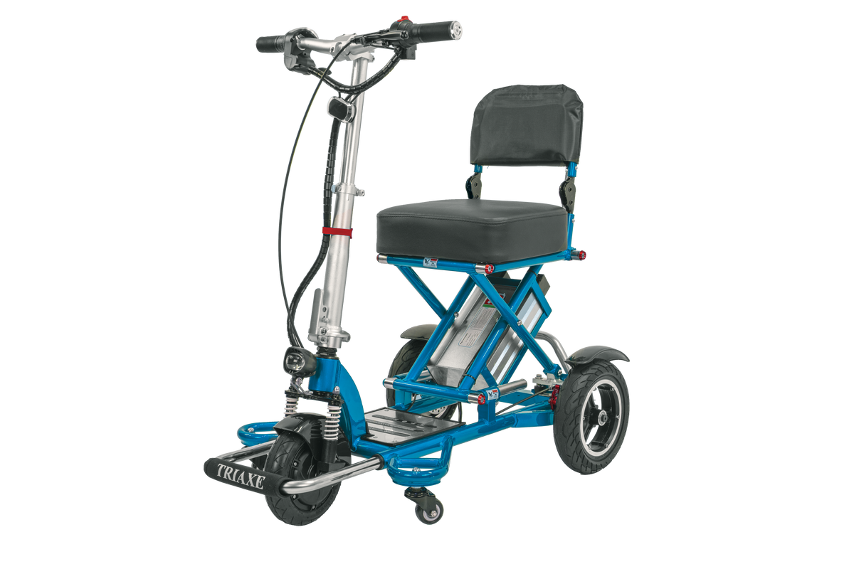 Enhance Mobility Triaxe Sport Folding Mobility Scooter in Blue