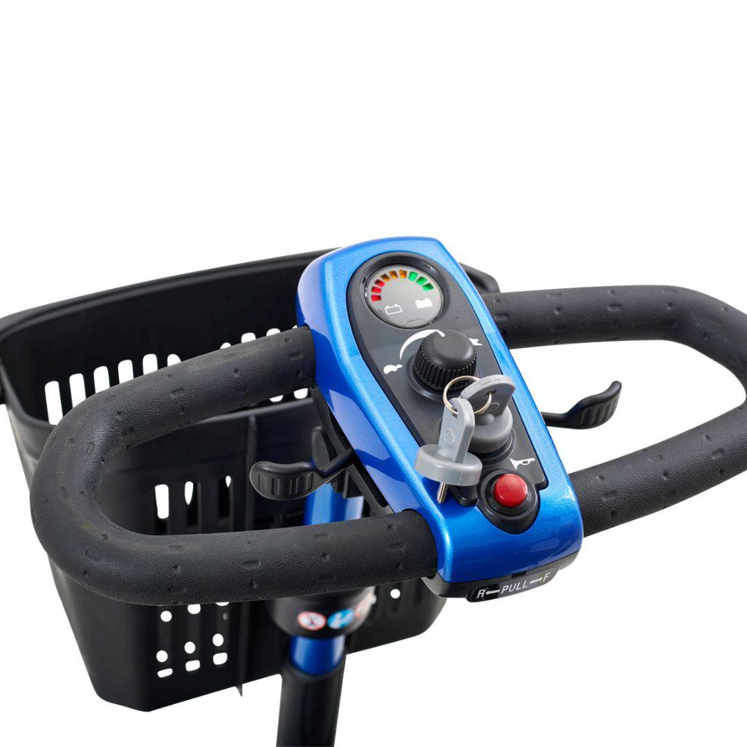 Golden Technologies LiteRider 4-Wheel Travel Mobility Scooter in Blue Tiller