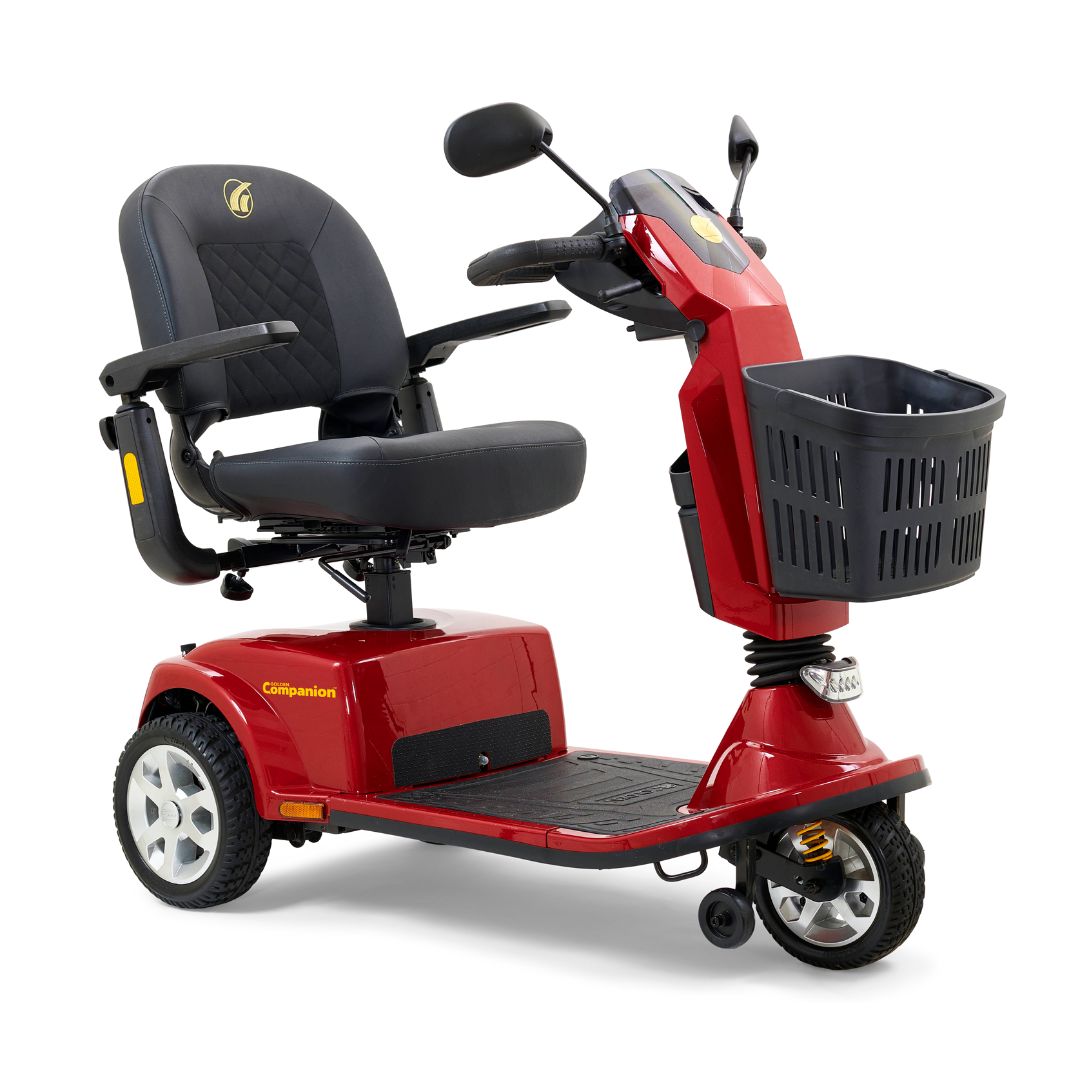 Golden Technologies Companion Full Size 3-Wheel Mobility Scooter in Red 