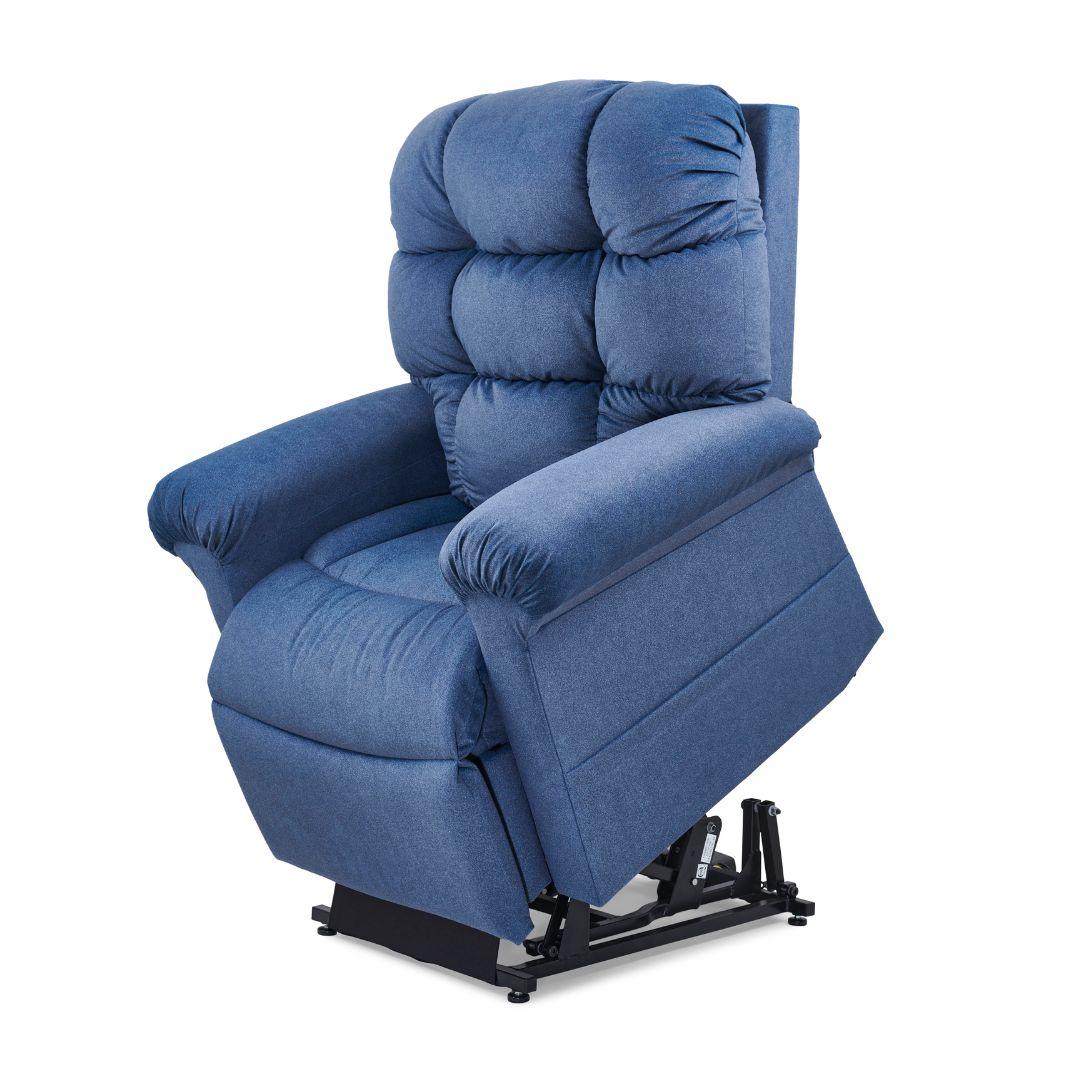 Cloud PR510 Lift Chair Recliner with Maxicomfort by Golden Technologies in Blue Lifted