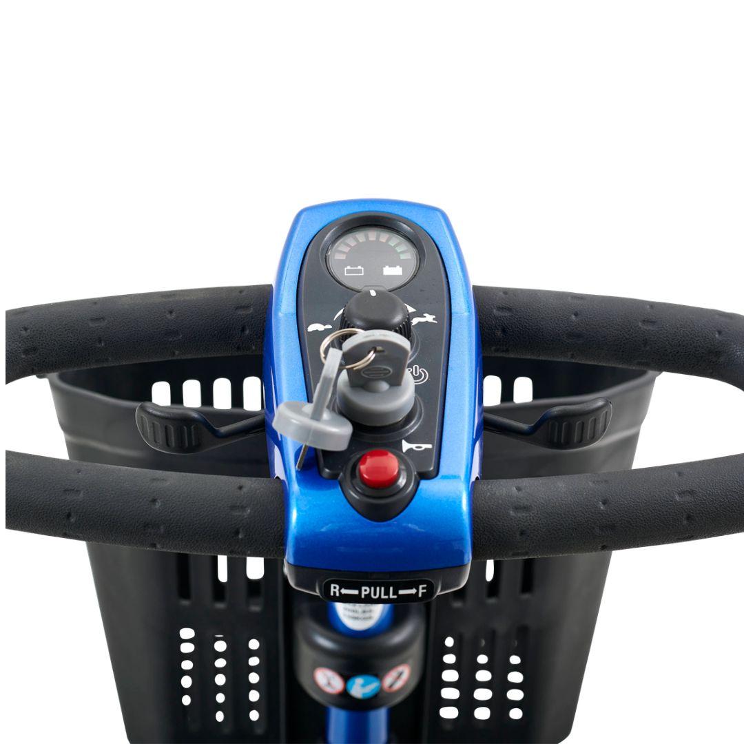 Golden Technologies LiteRider 4-Wheel Travel Mobility Scooter in Blue Tiller