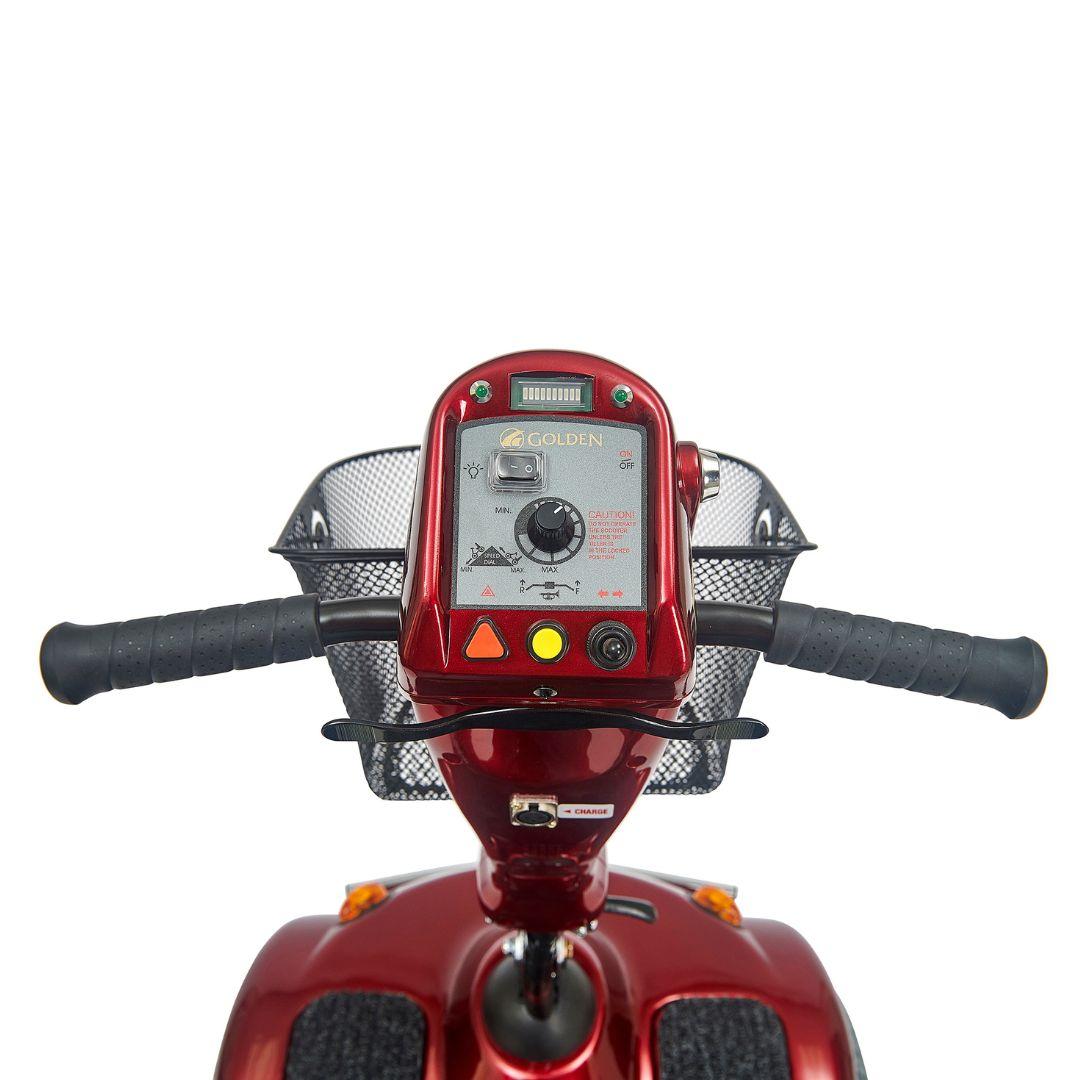 Golden Technologies Avenger Mobility Scooter in Red Tiller