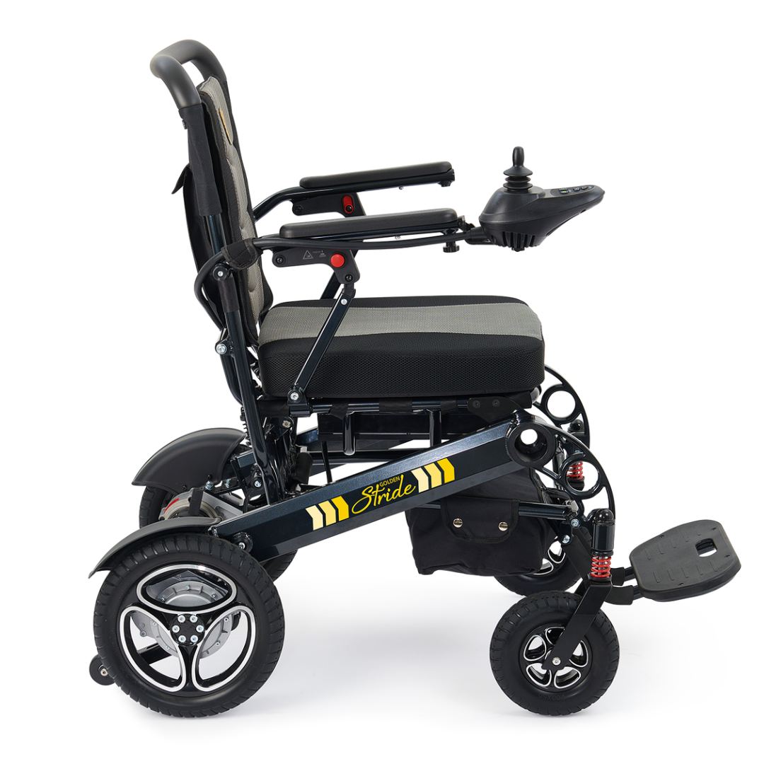 Golden Technologies Stride Folding Lightweight Electric Wheelchair Side View
