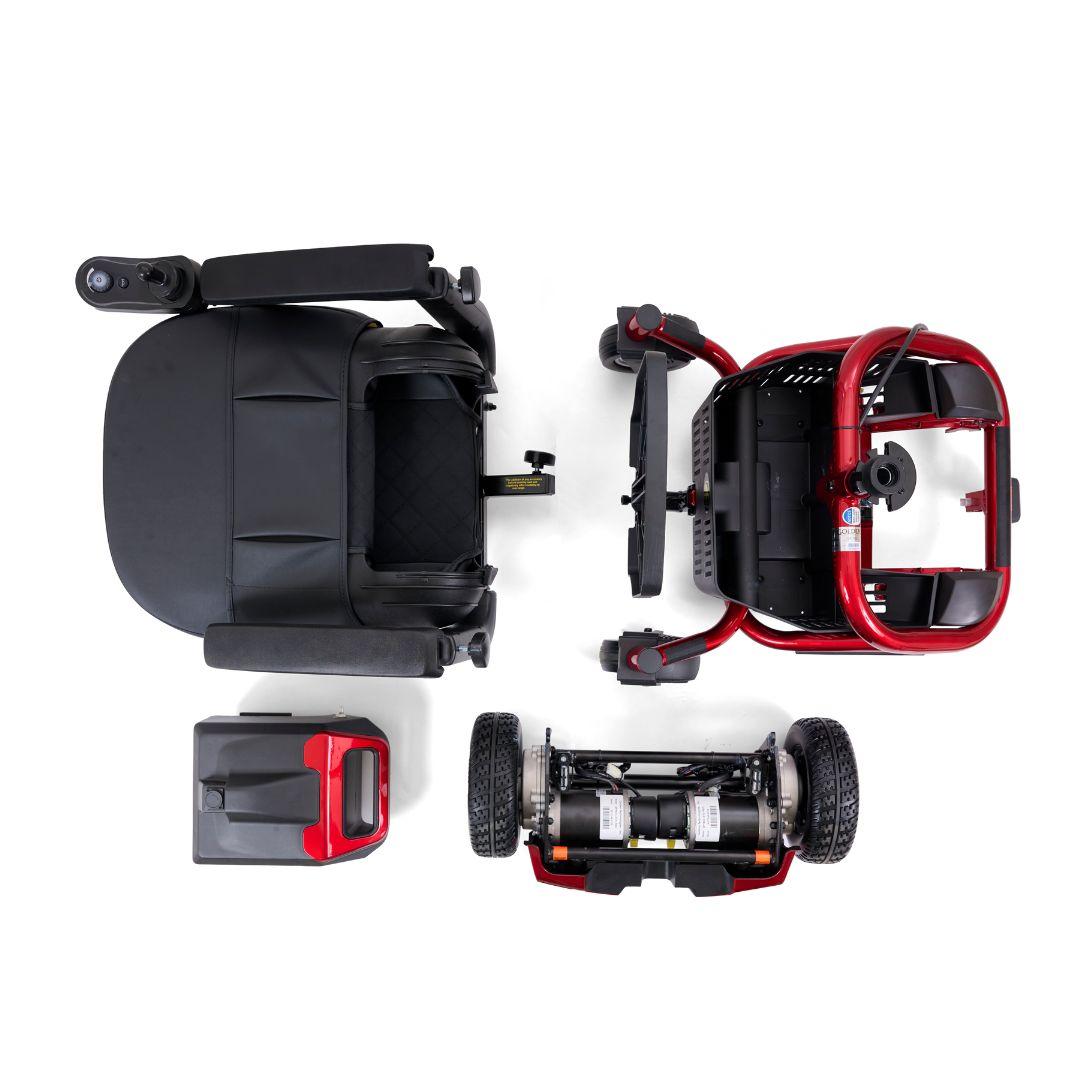 Golden Technologies LiteRider Envy Power Wheelchair in Red Broken Down