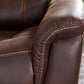 Close-up of a bGolden Technologies PR-446 Dione Infinite Position Lift Chair Recliner with visible stitching