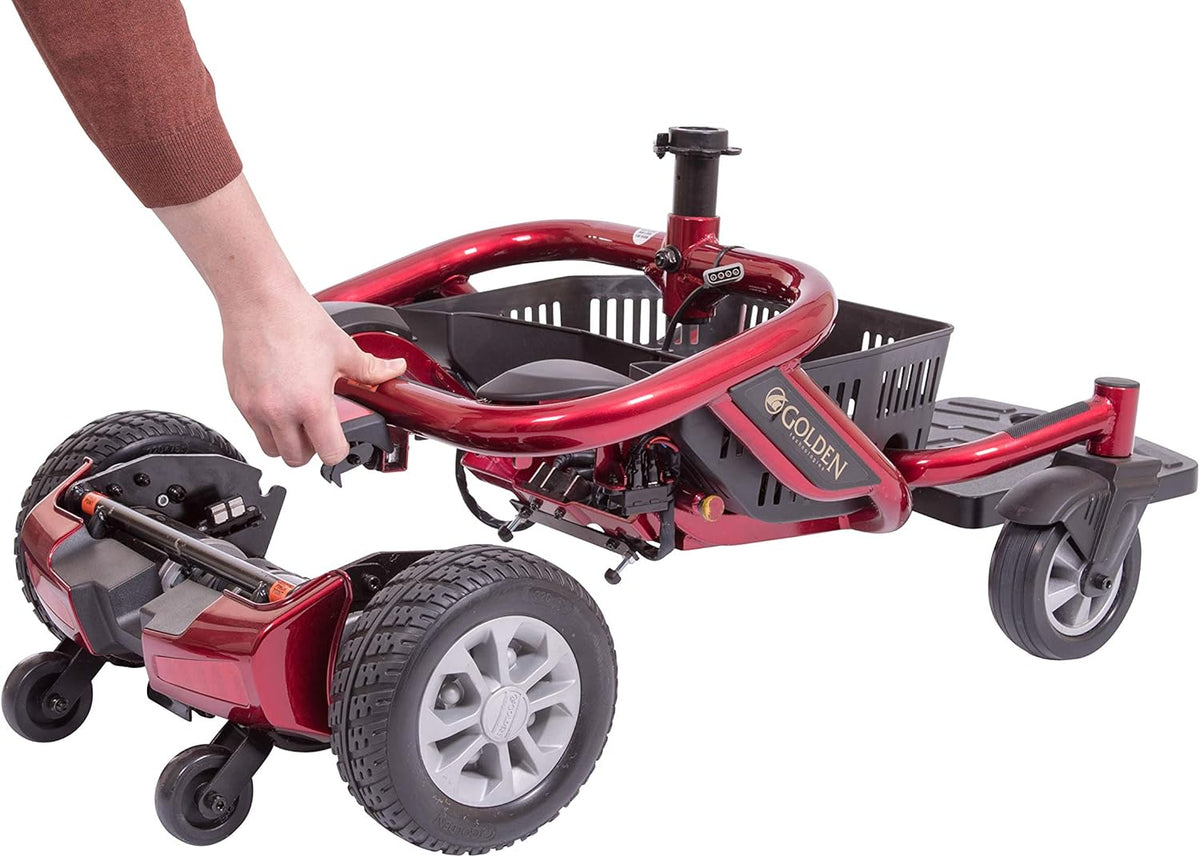 Golden Technologies LiteRider Envy Power Wheelchair in Red removing part
