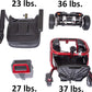 Comparison of different components with weight labels of Golden Technologies LiteRider Envy Power Wheelchair