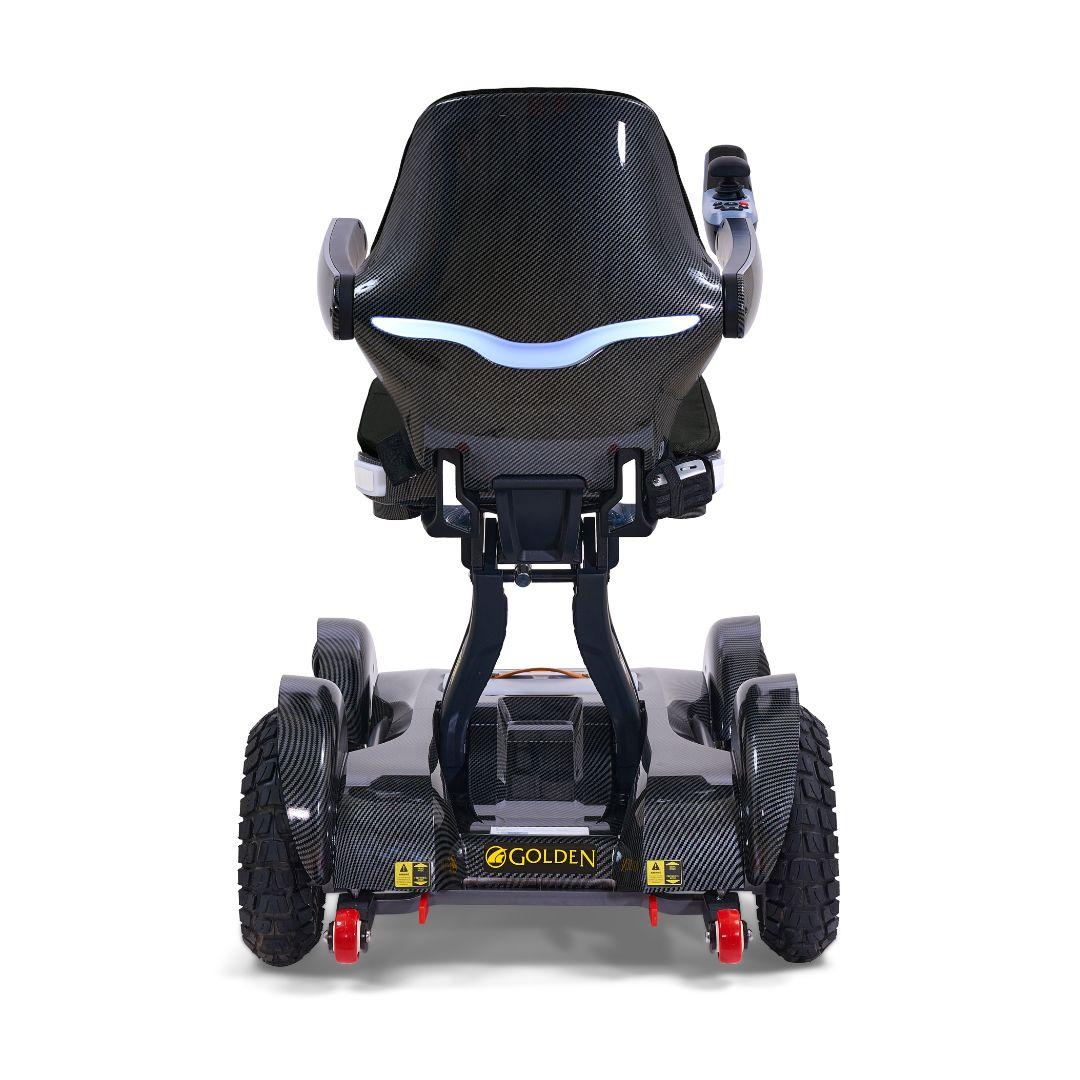 Golden Ally Sport Power Wheelchair by Golden Technologies in Carbon Fiber Back View