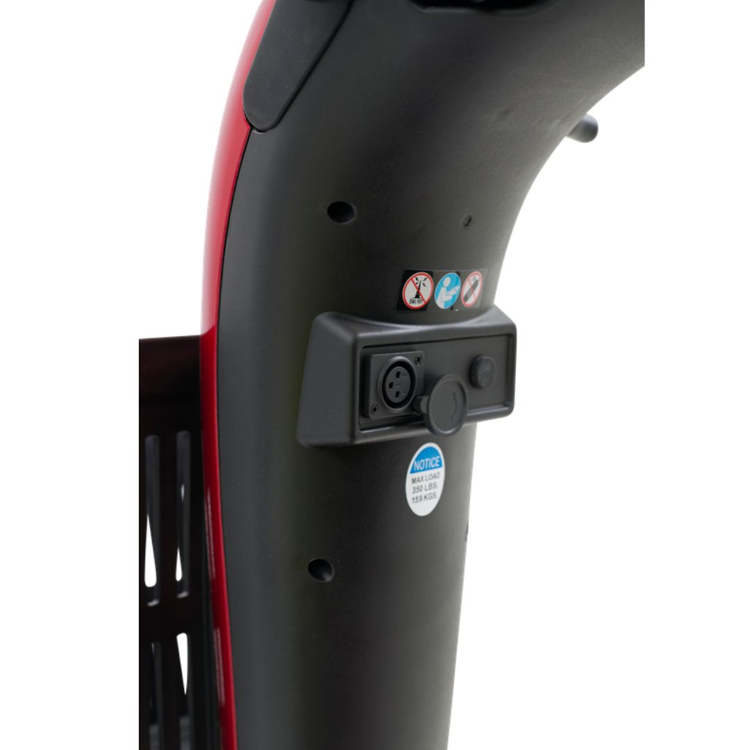 Golden Technologies Companion Mid Size 3-Wheel Mobility Scooter in Red Charging Port