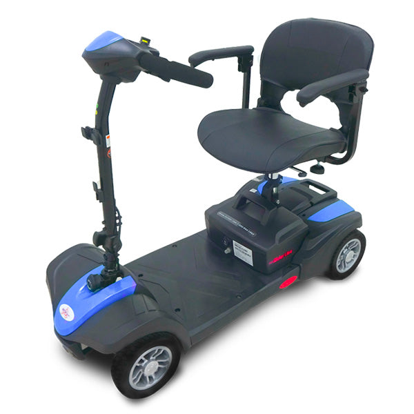 EV Rider MiniRider Lite blue mobility scooter on a white background