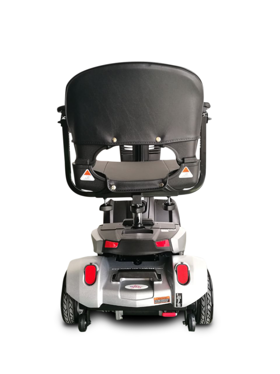 EV Rider CityCruzer Mobility Scooter in silver Rear View