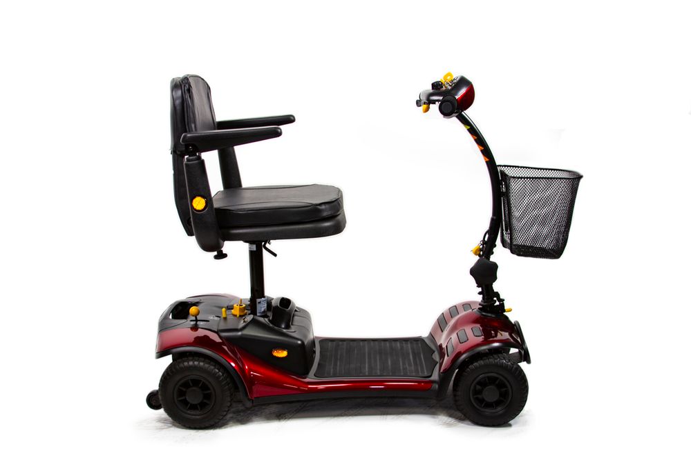 Shoprider Dasher 4 in Red Side View