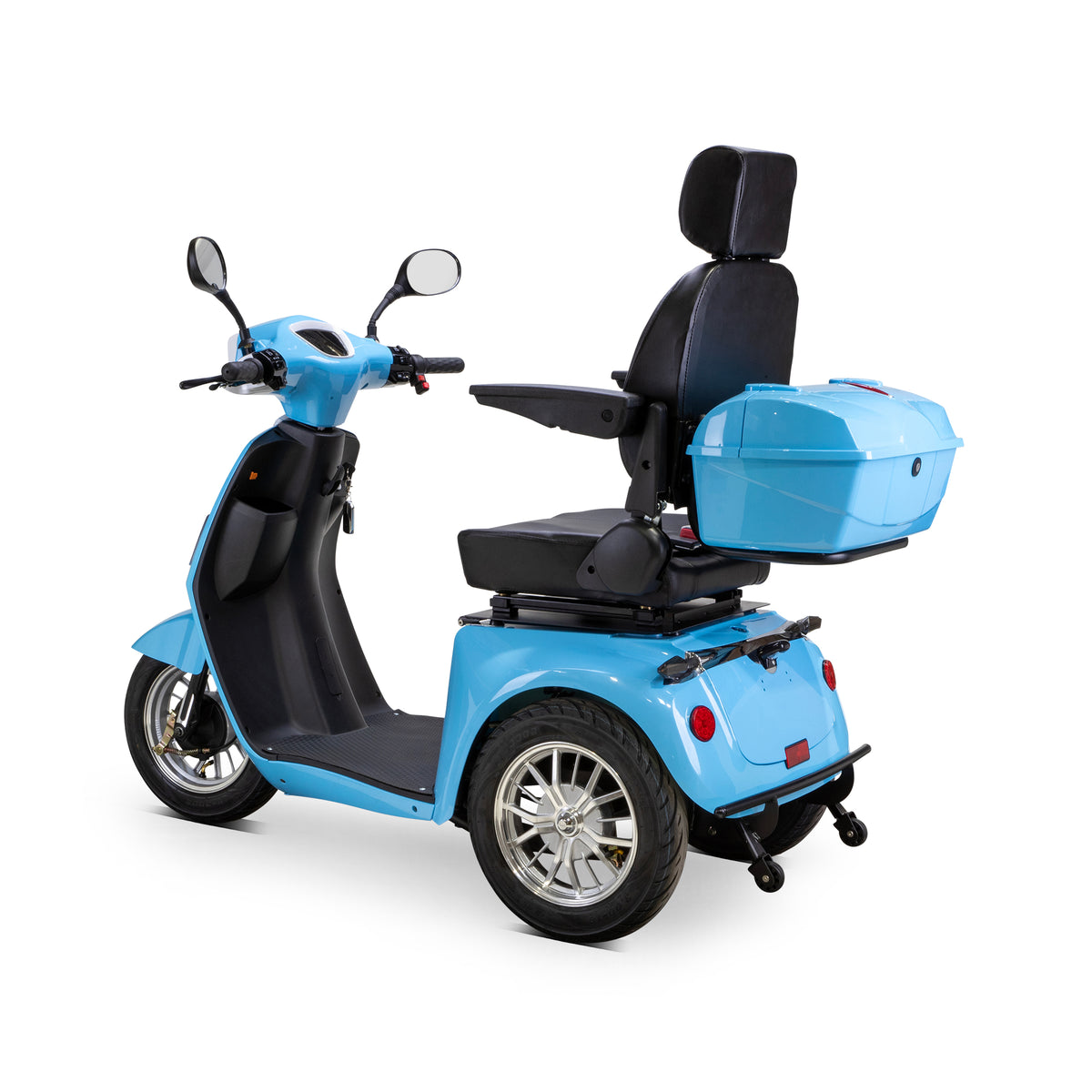 Bespoke Elite 3-Wheel All-Terrain Recreational Mobility Scooter in Blue Back View