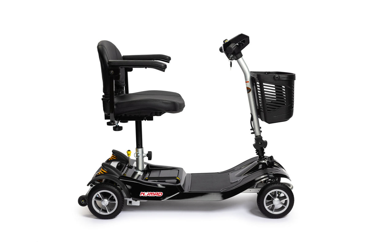 EV Rider Nomad Lightweight Mobility Scooter in Black Side View