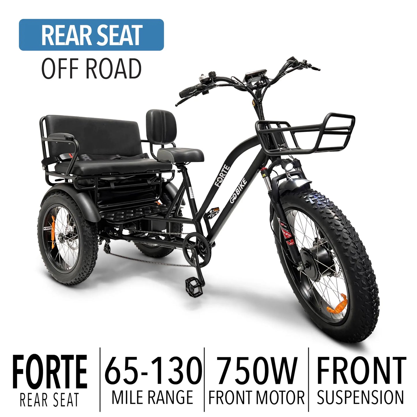 GoBike  FORTE Electric Tricycle with Rear Seat