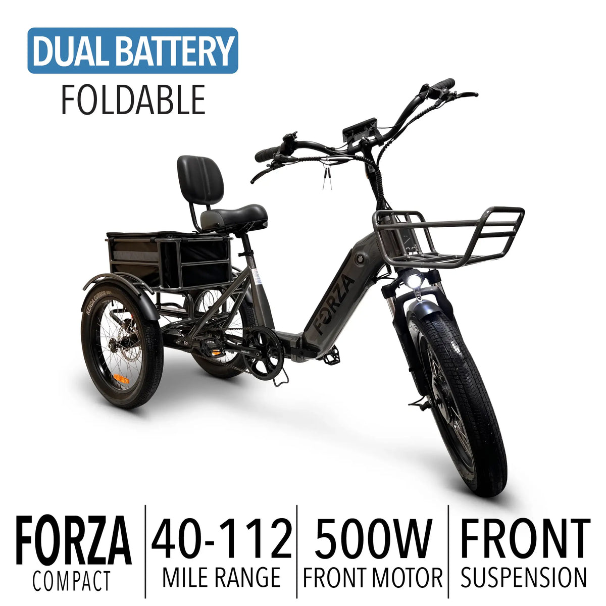 GoBike FORZA Compact Foldable Electric Tricycle With Specs