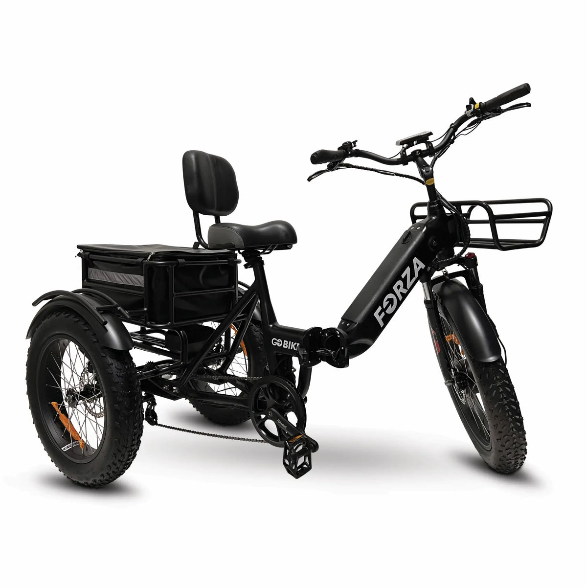 GoBike FORZA Electric Tricycle in Black Front Turned