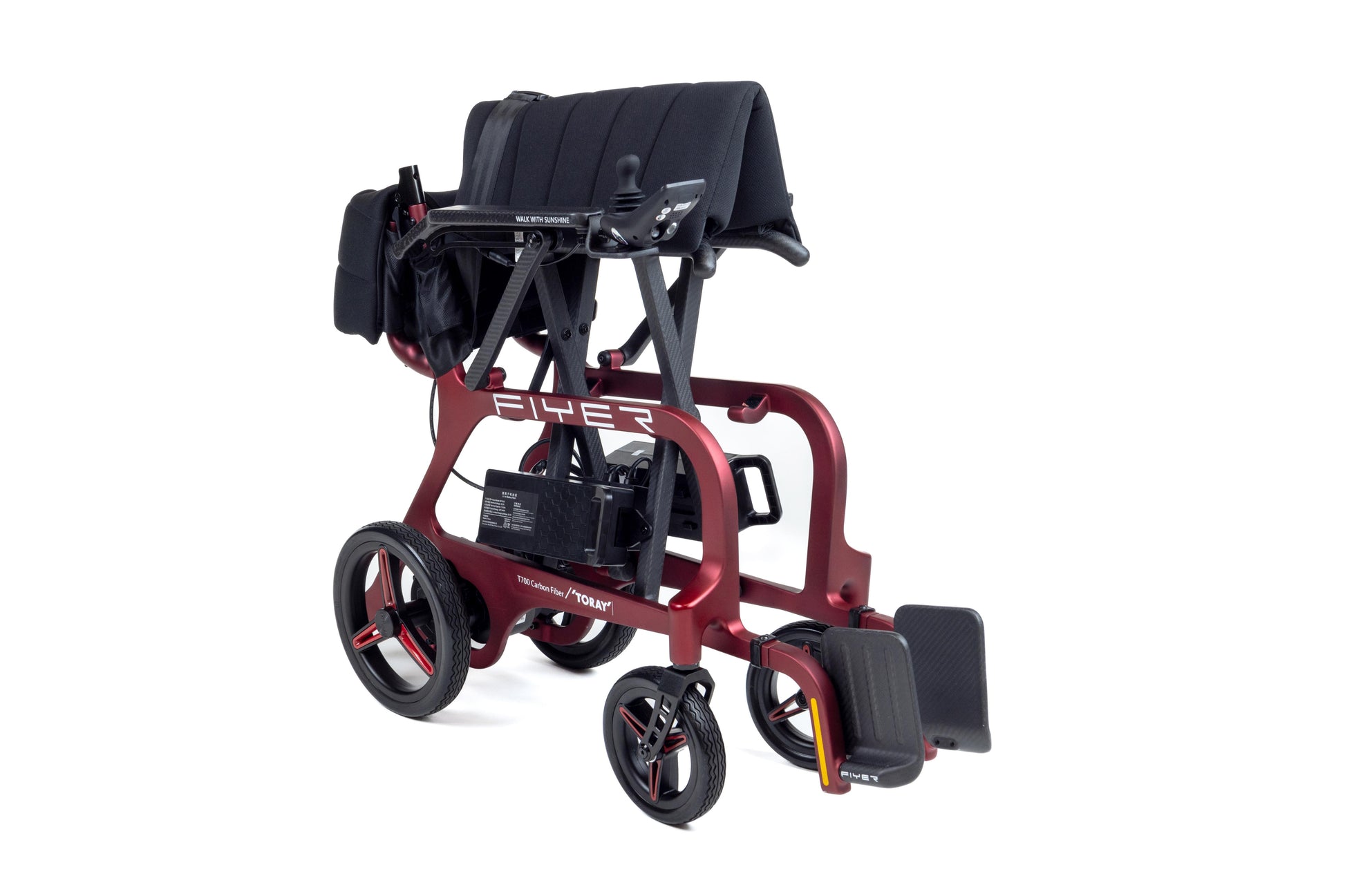 Monarch Mobility Flyer Power Wheelchair in Red Folded