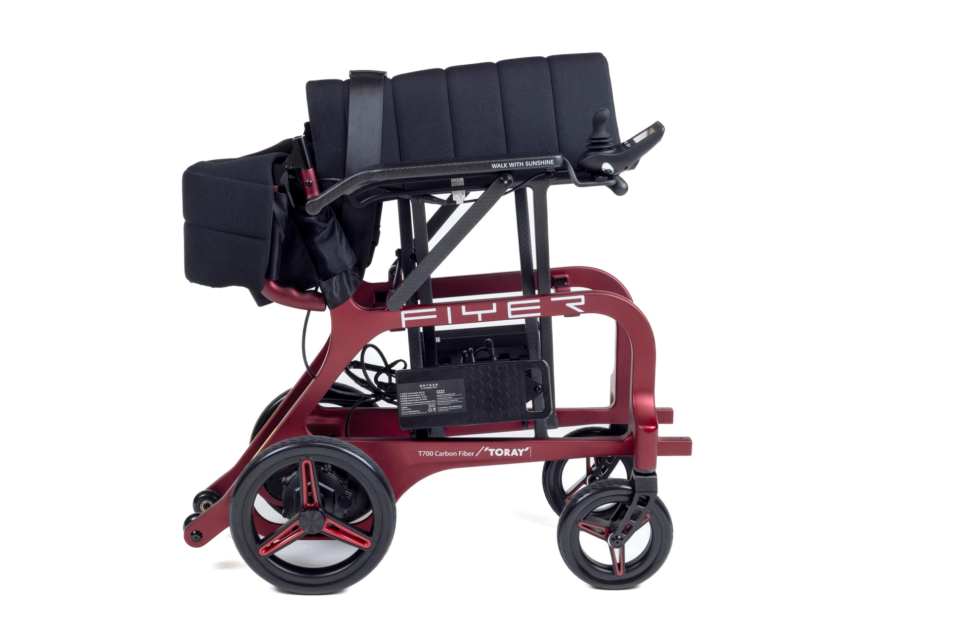 Monarch Mobility Flyer Power Wheelchair in Red Folded