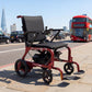 Monarch Mobility Flyer Power Wheelchair in Red in City