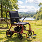 Monarch Mobility Flyer Power Wheelchair in Red in Park