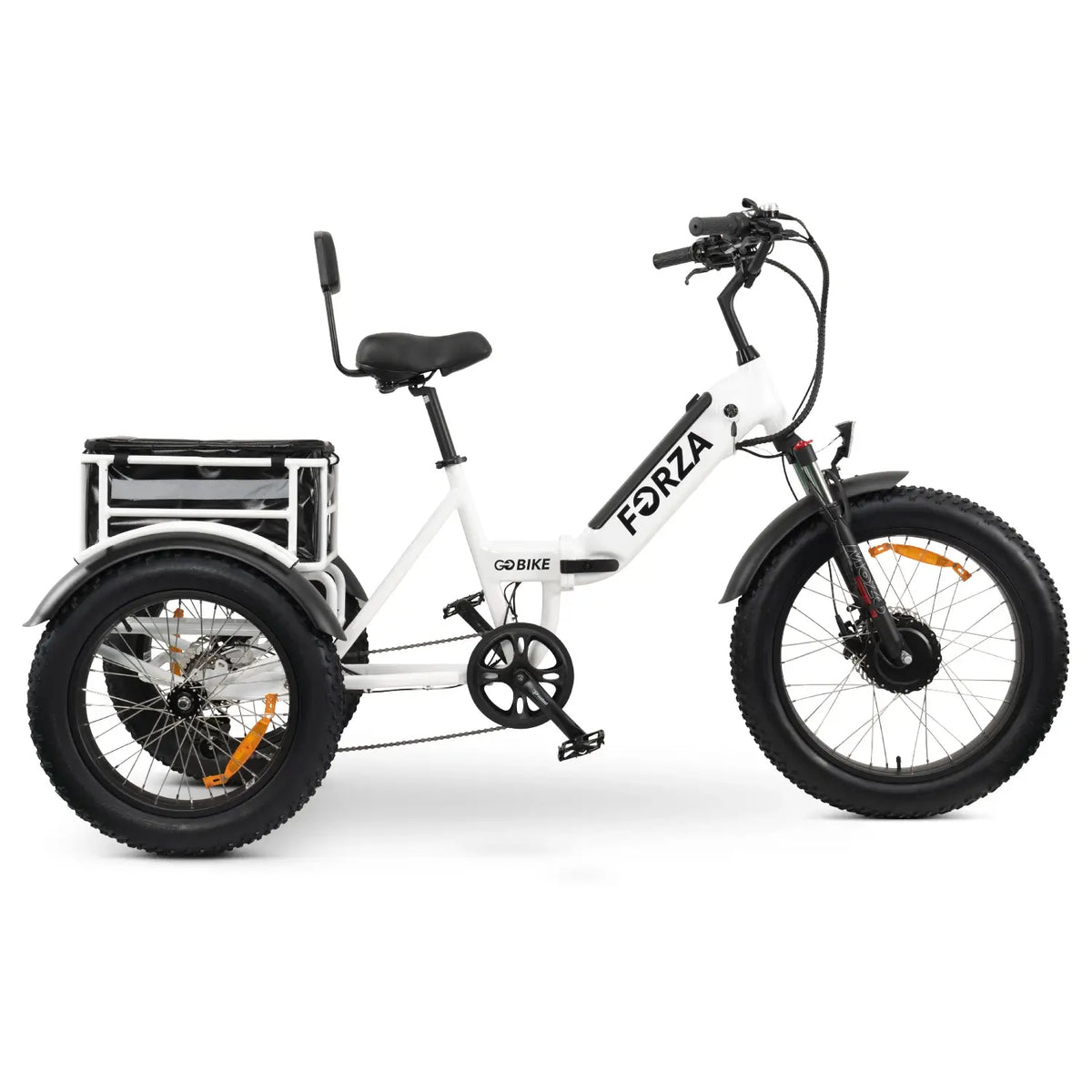 GoBike FORZA Electric Tricycle in White Side View