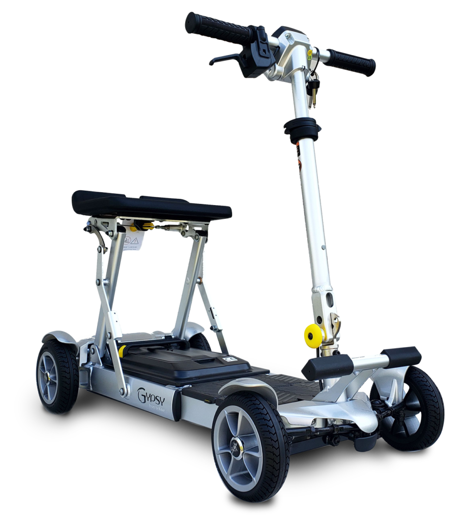 EV Rider Gypsy 2 Folding Mobility Scooter in Silver