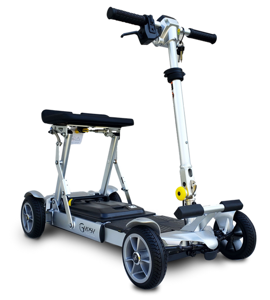 EV Rider Gypsy 2 Folding Mobility Scooter in Silver