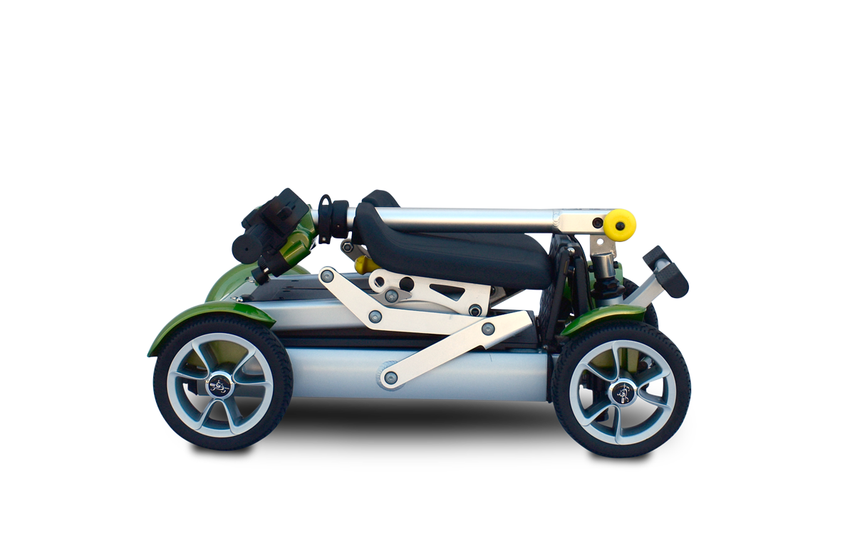 EV Rider Gypsy 2 Folding Mobility Scooter in Green Folded