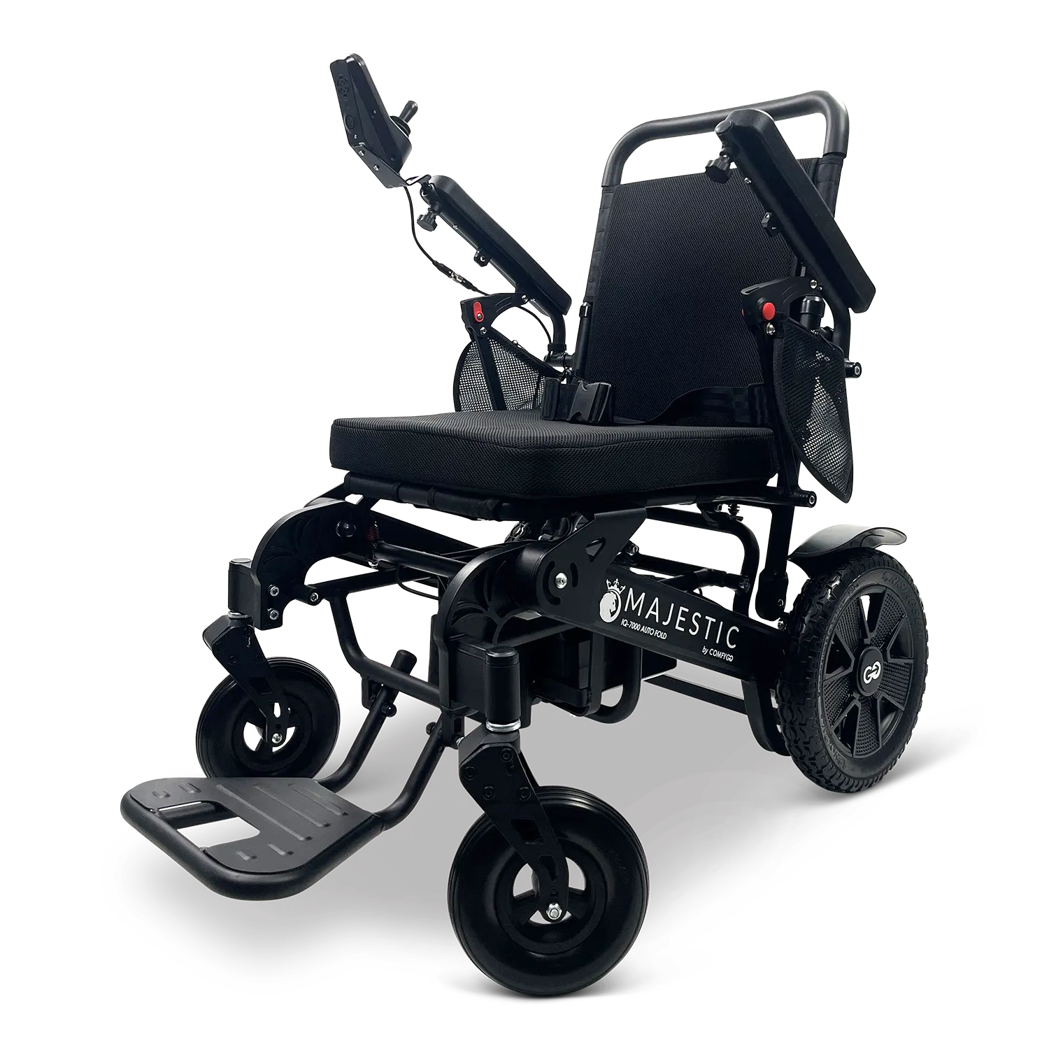ComfyGo Majestic IQ-7000 Electric Wheelchair with Remote Control and Auto-Fold in Black