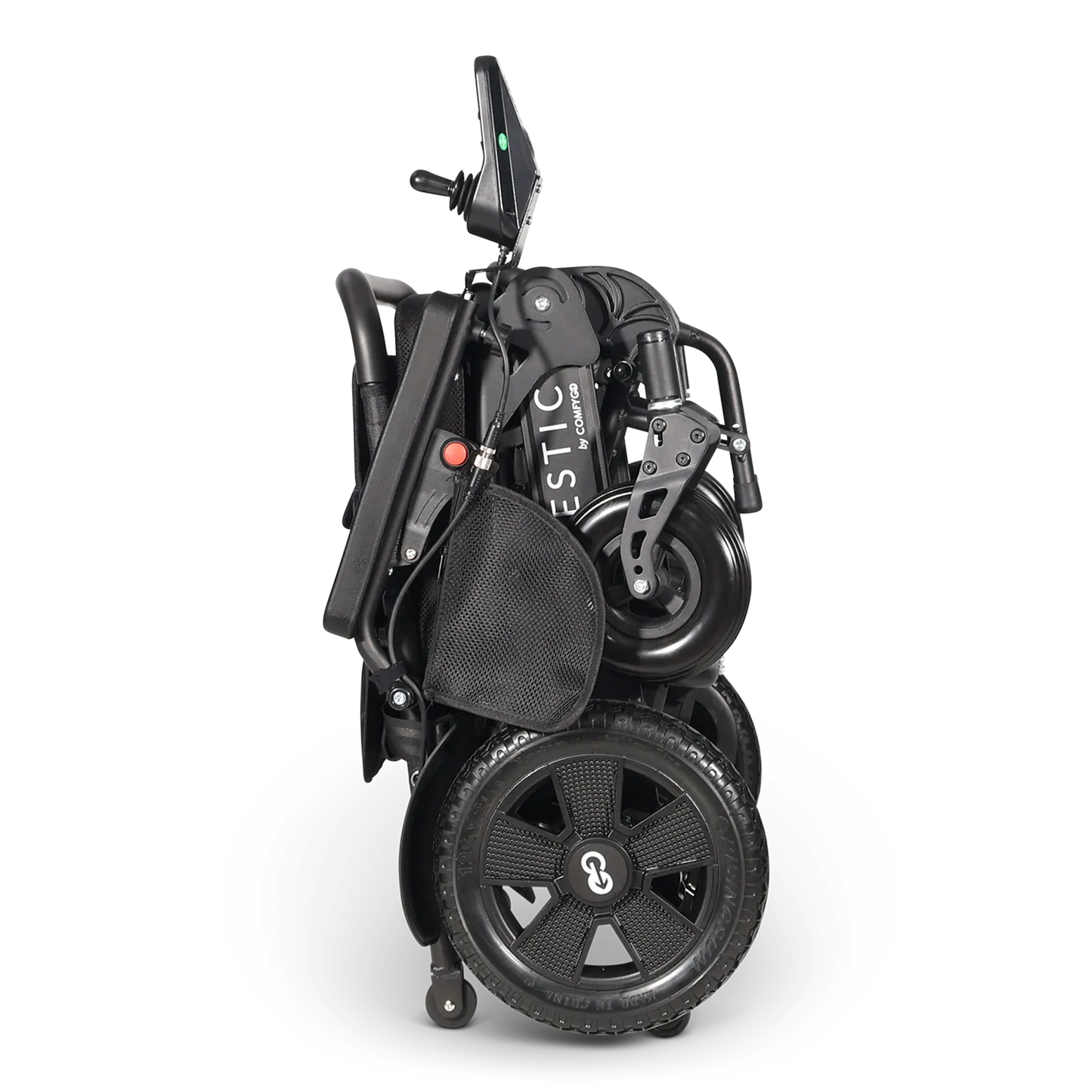 ComfyGo Majestic IQ-7000 Electric Wheelchair with Remote Control and Auto-Fold in Black Folded