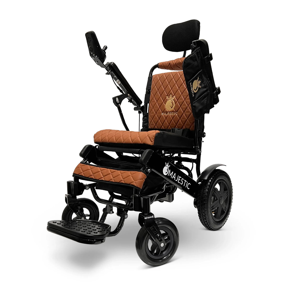 ComfyGo MAJESTIC IQ-9000 Remote Control with Auto-Recline in Black Frame with Bronze Overlay
