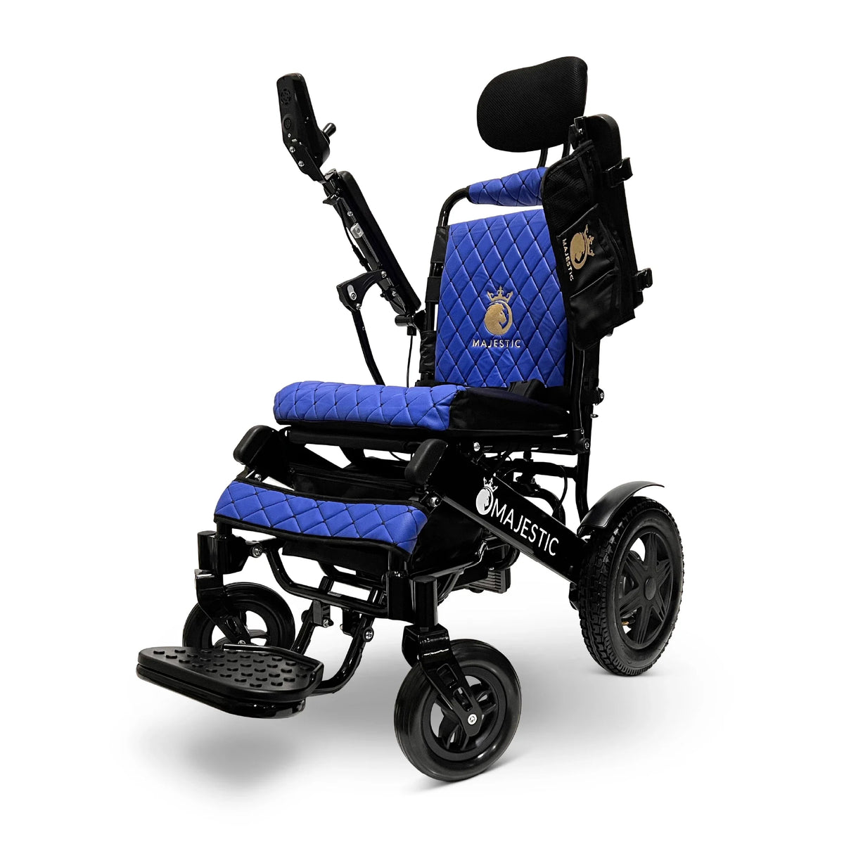 ComfyGo MAJESTIC IQ-9000 Remote Control with Auto-Recline in Black Frame with Blue Overlay