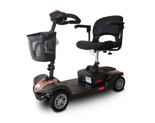 EV Rider MiniRider Lite rose gold mobility scooter on a white background