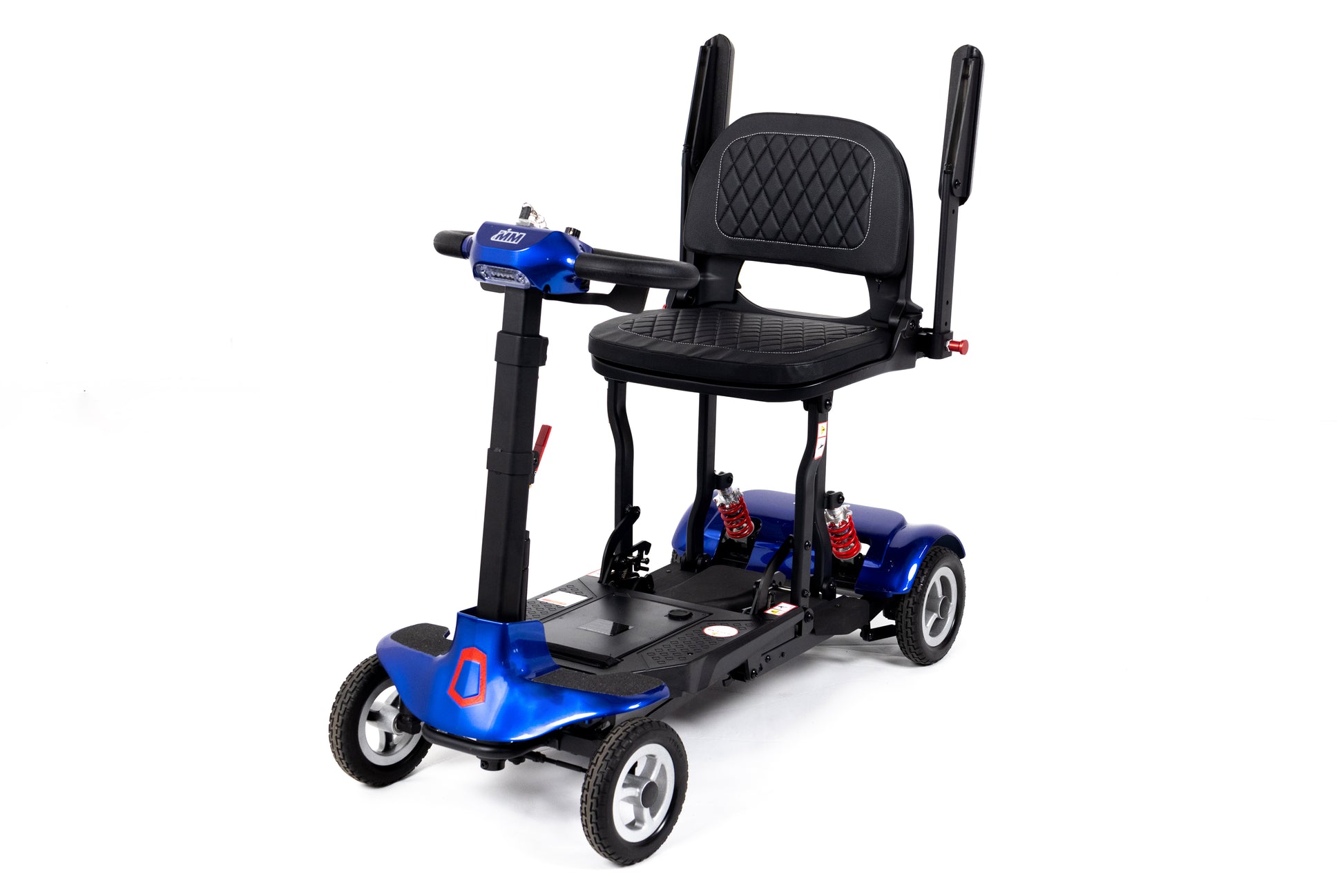 Monarch Mobility Genie Auto Folding Mobility Scooter in Blue Front View