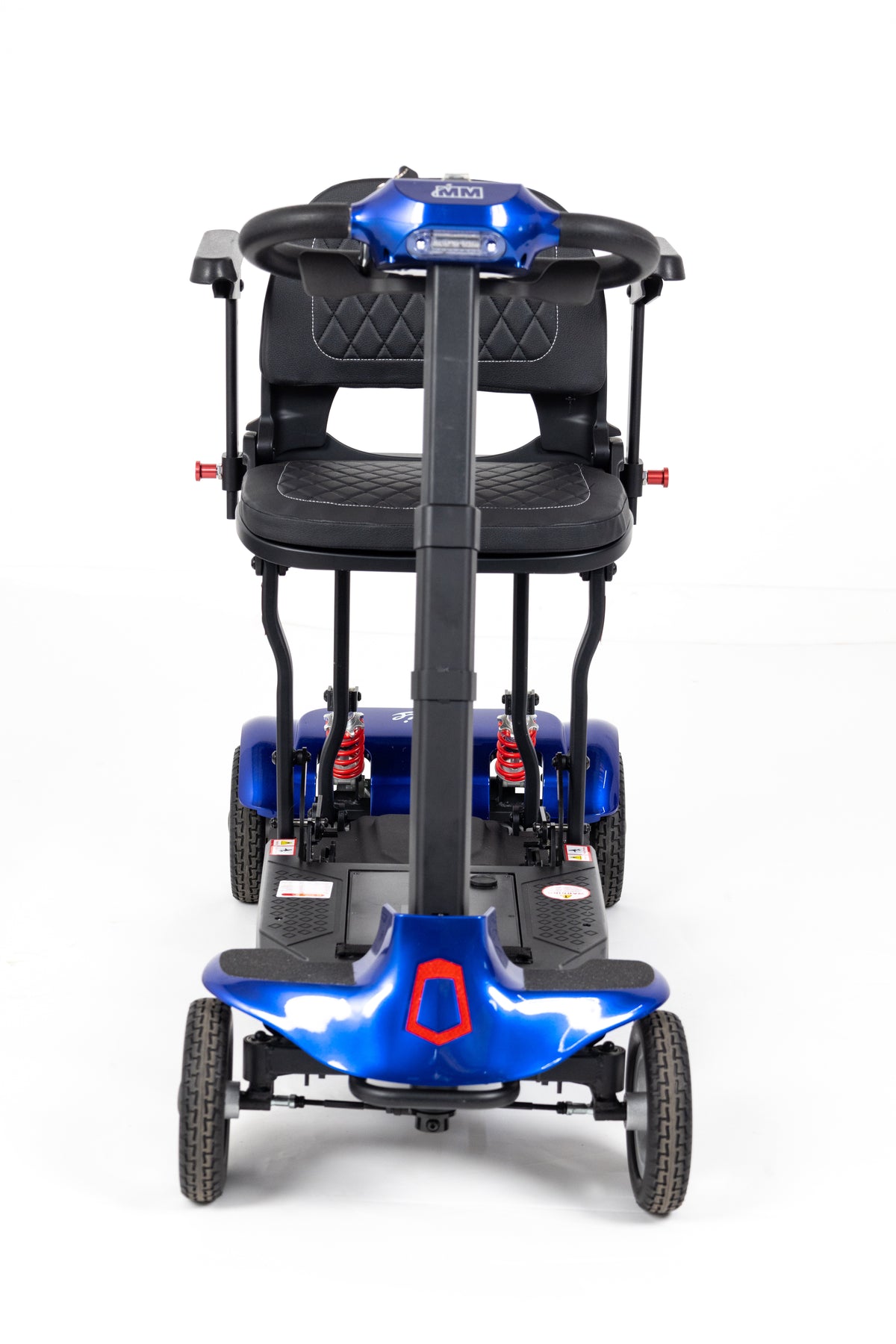 Monarch Mobility Genie Auto Folding Mobility Scooter in Blue Front View