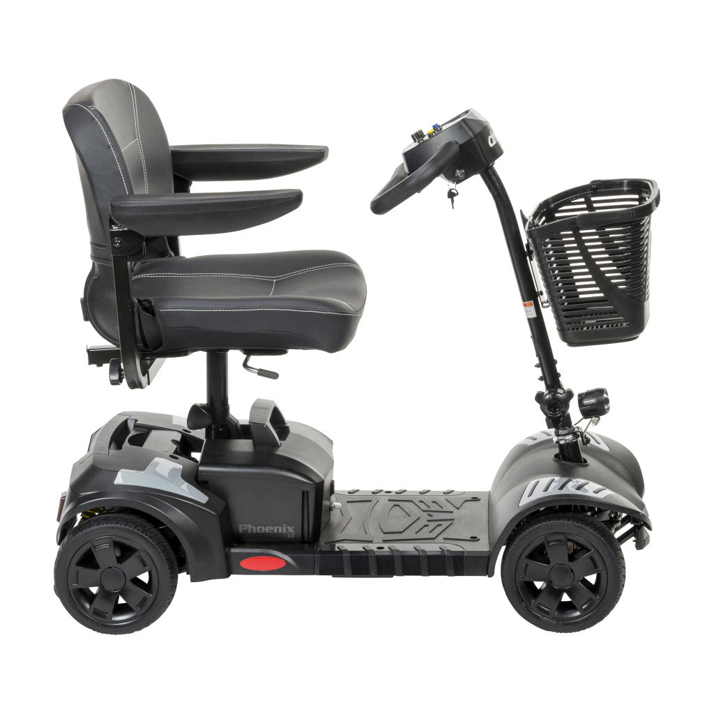 Drive Medical Phoenix LT 4-Wheel Scooter in Grey Side View