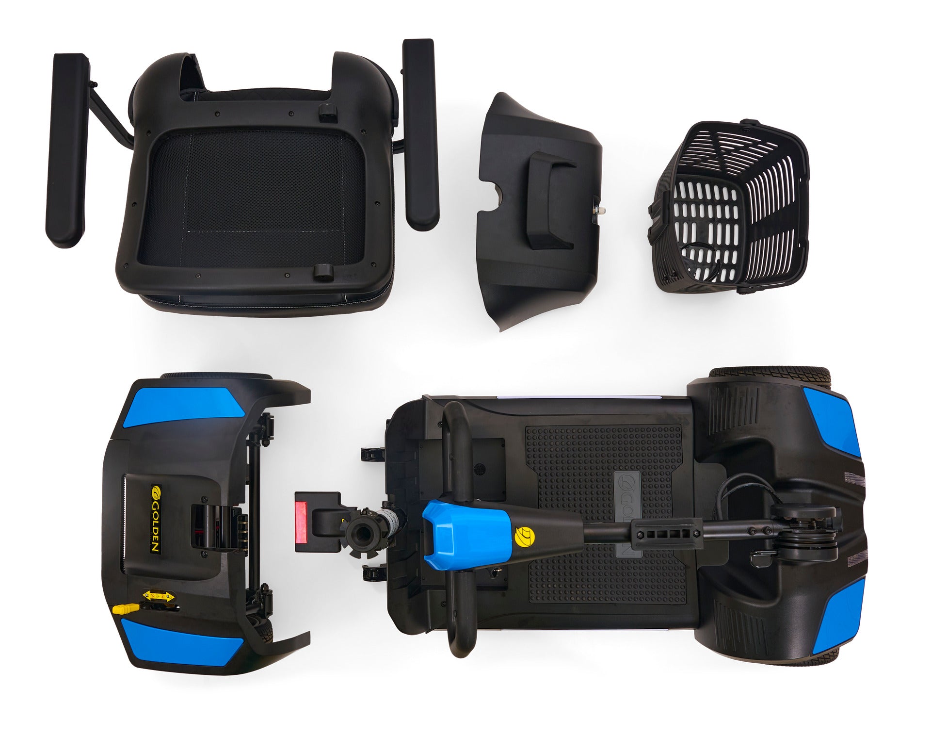 Golden Technologies Buzzaround XL 4-Wheel Mobility Scooter Broken Down