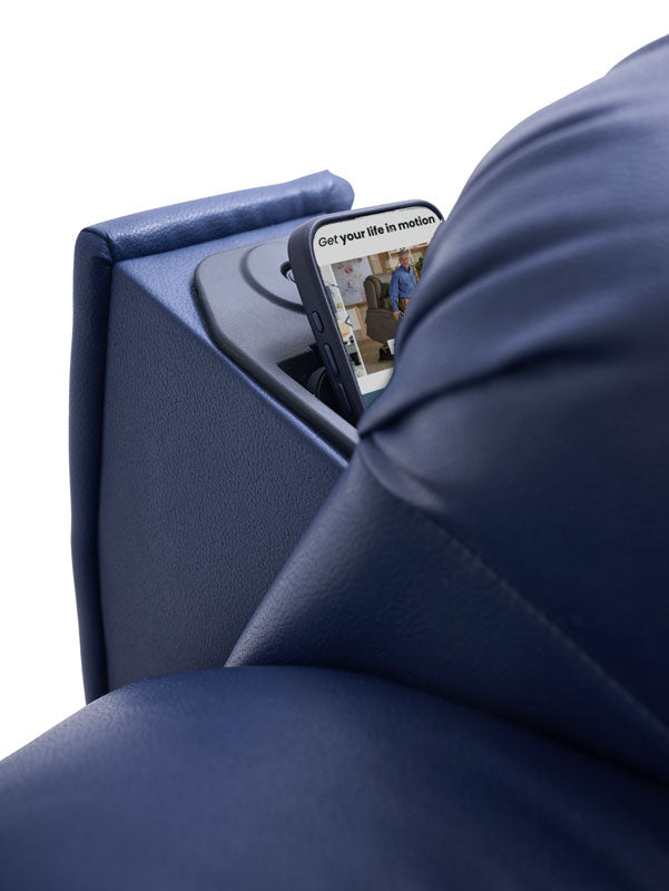 Golden Technologies PR519 Cloud Supreme Lift Chair in Night Navy Brisa Phone Charging