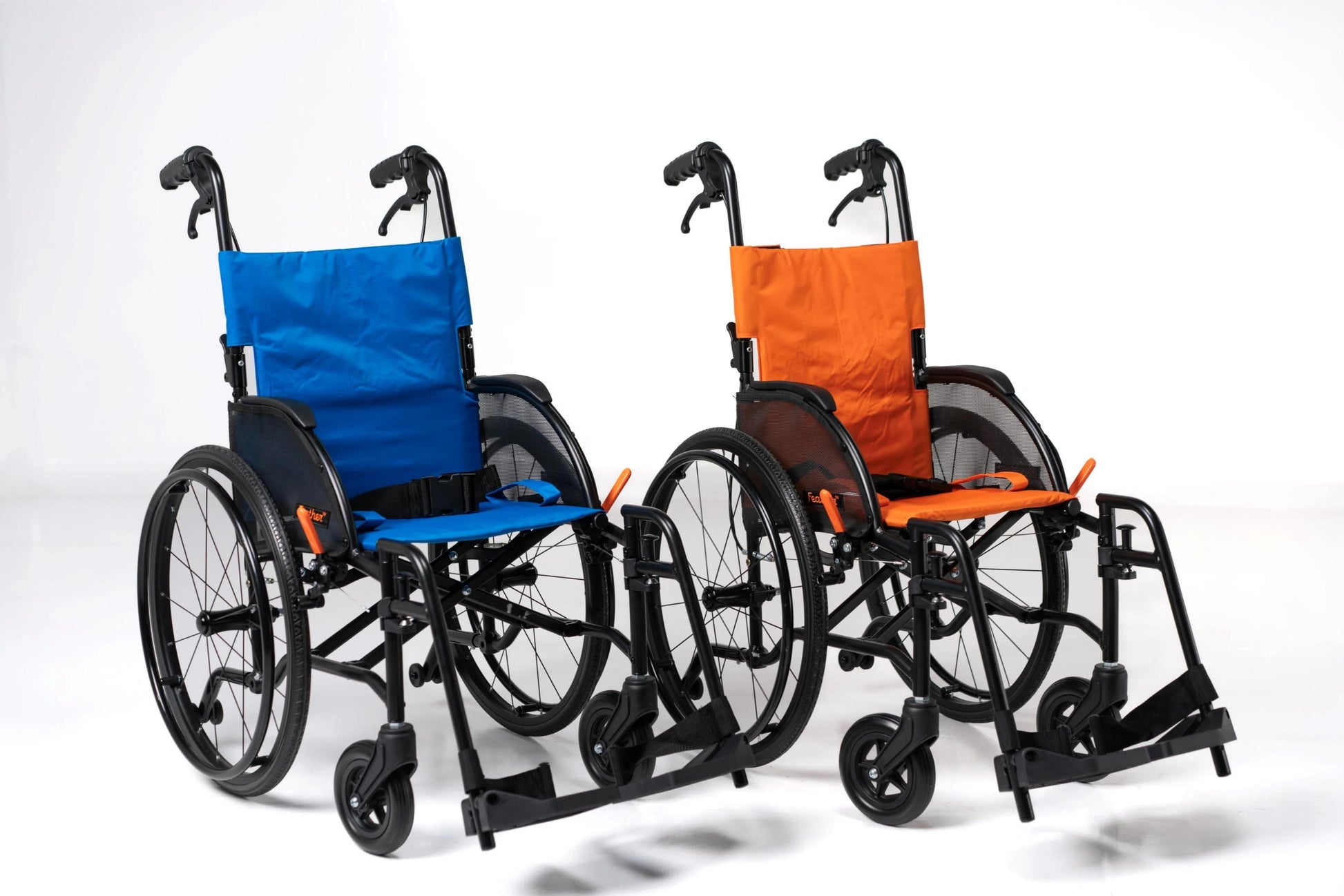 Feather Wheelchair for Kids in Blue and Orange