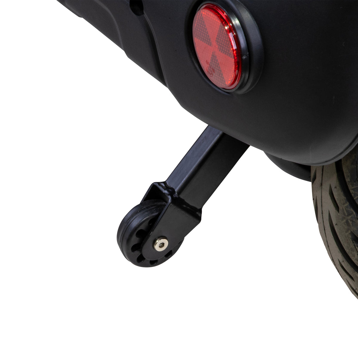 Bespoke Prestige All-Terrain Recreational Mobility Scooter in Red Anti-Tip Wheel